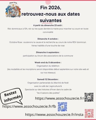 Les évènements organisés par notre asso fin 2026 - 1
